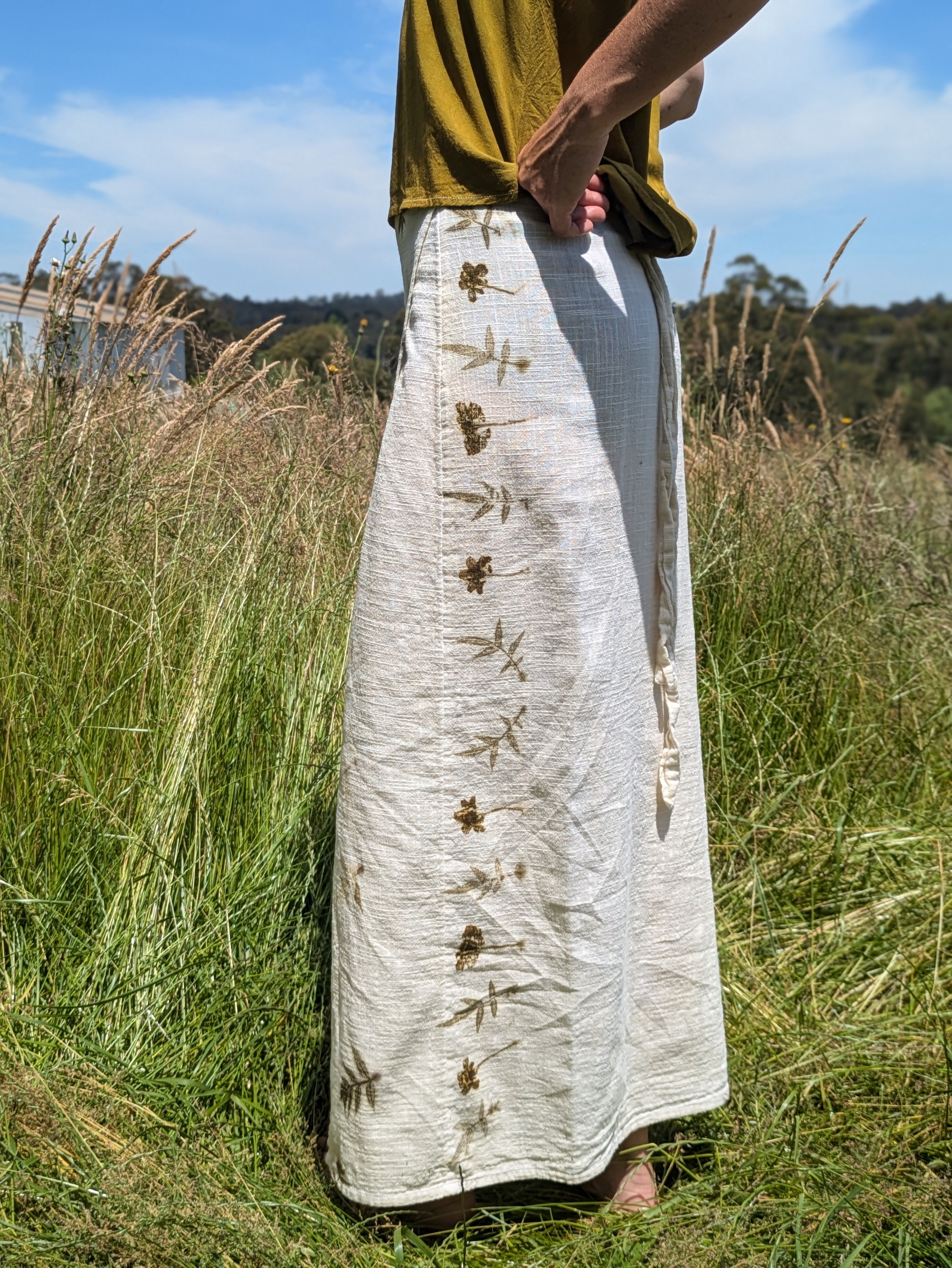 Natural Cotton Wrap Skirt