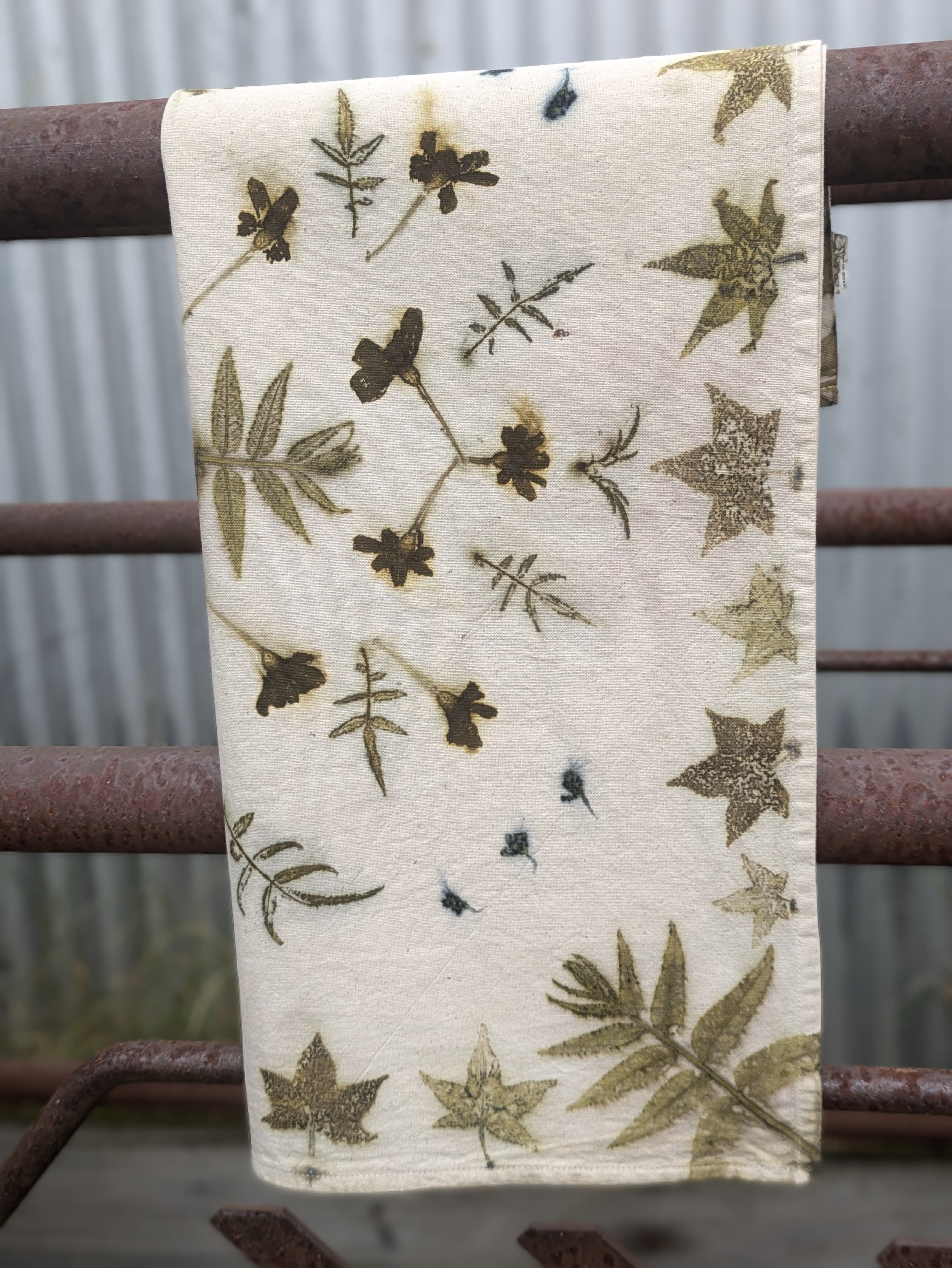 Botanically Printed Organic Calico Tea Towel 6