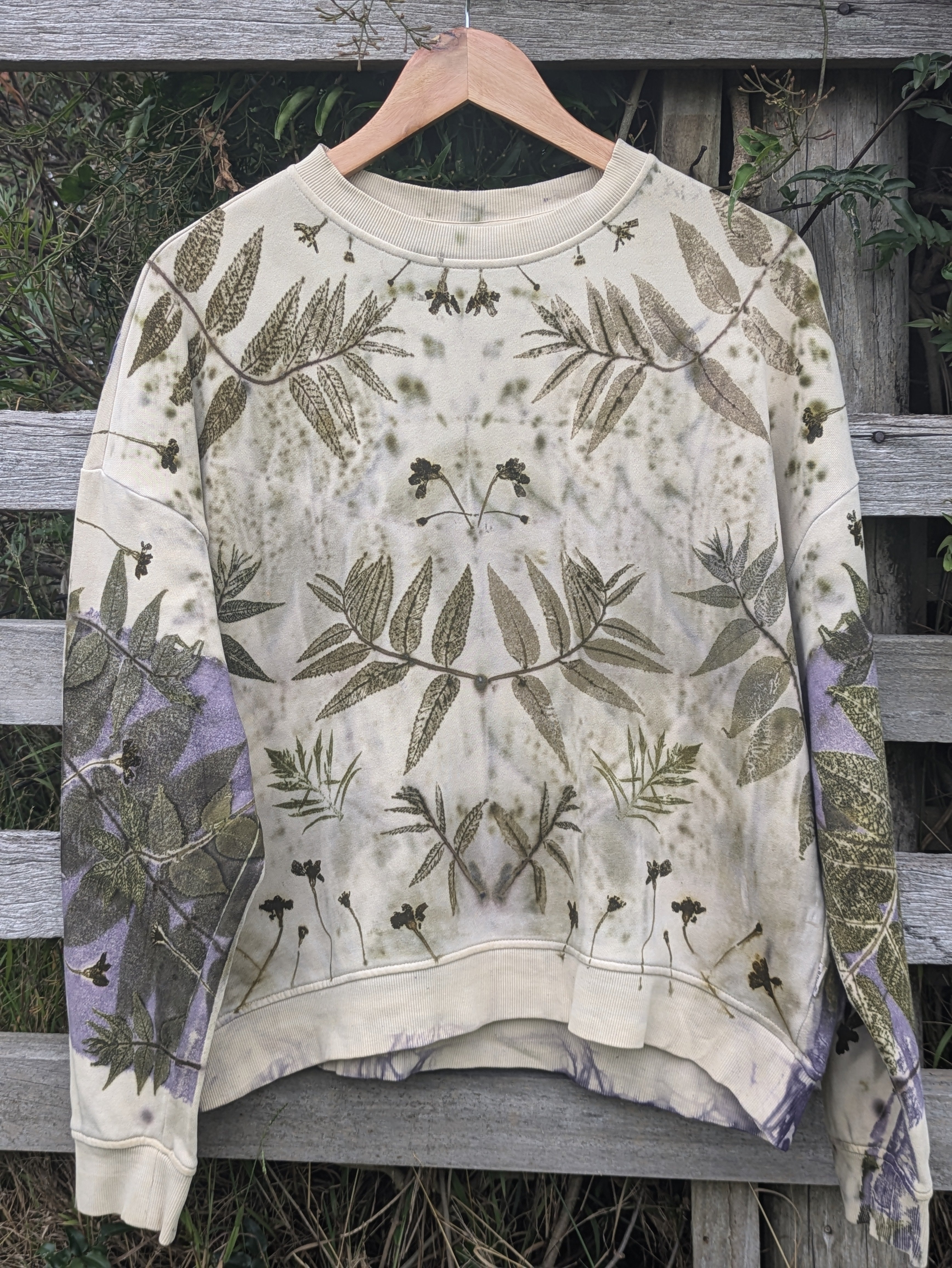 XL Botanically Printed Cotton Sweatshirt