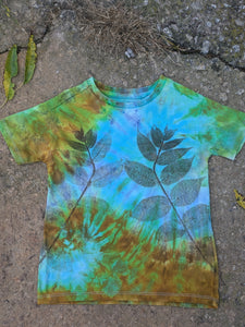 Kids Tie-Dyed & Leaf Printed T-shirt #6 ( Age 4)