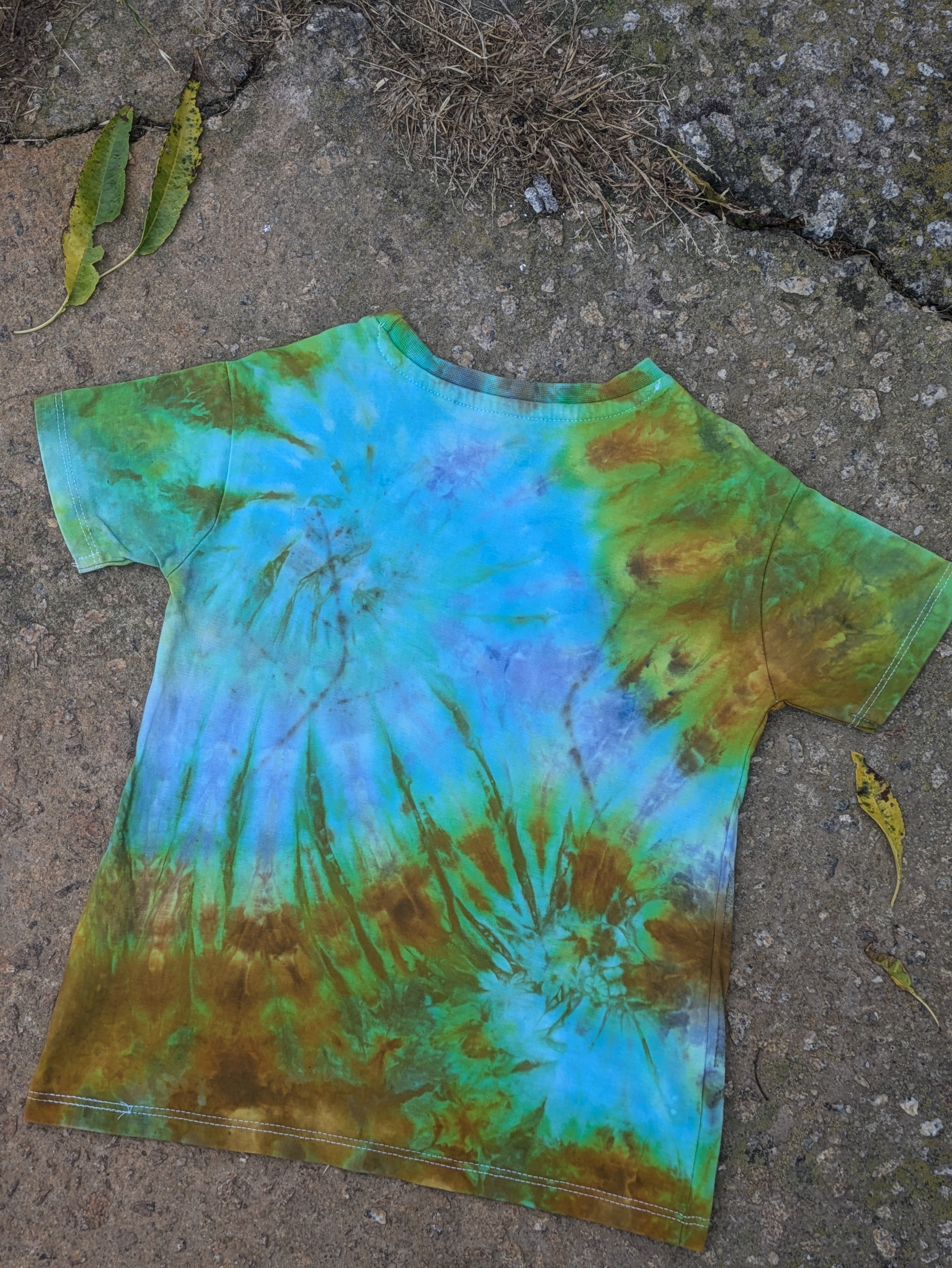 Kids Tie-Dyed & Leaf Printed T-shirt #6 ( Age 4)