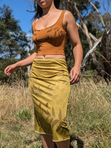 Bamboo Crop Top Ochre Walnut