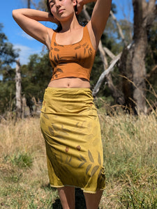 Bamboo Crop Top Ochre Walnut