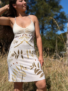 Botanical Bamboo Halter Dress