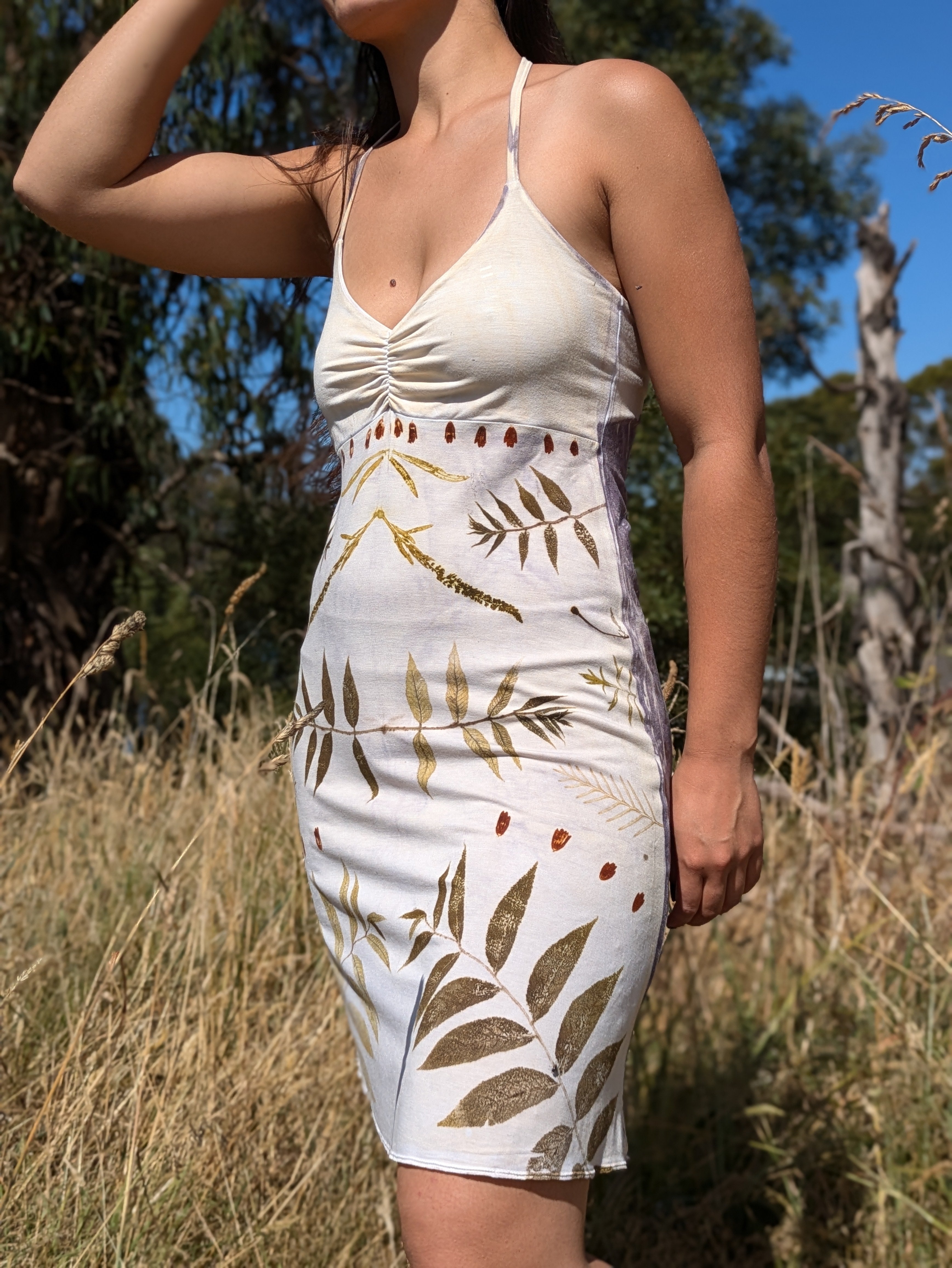 Botanical Bamboo Halter Dress