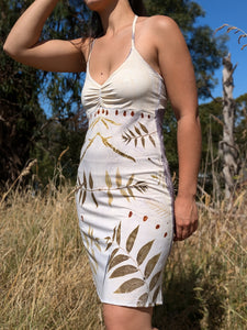 Botanical Bamboo Halter Dress