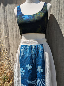 Cyanotype Sun Printed Linen Skirt