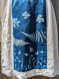 Cyanotype Sun Printed Linen Skirt