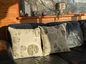 Botanically Printed Linen Cushion Cover Set of 2 Catalpa Star