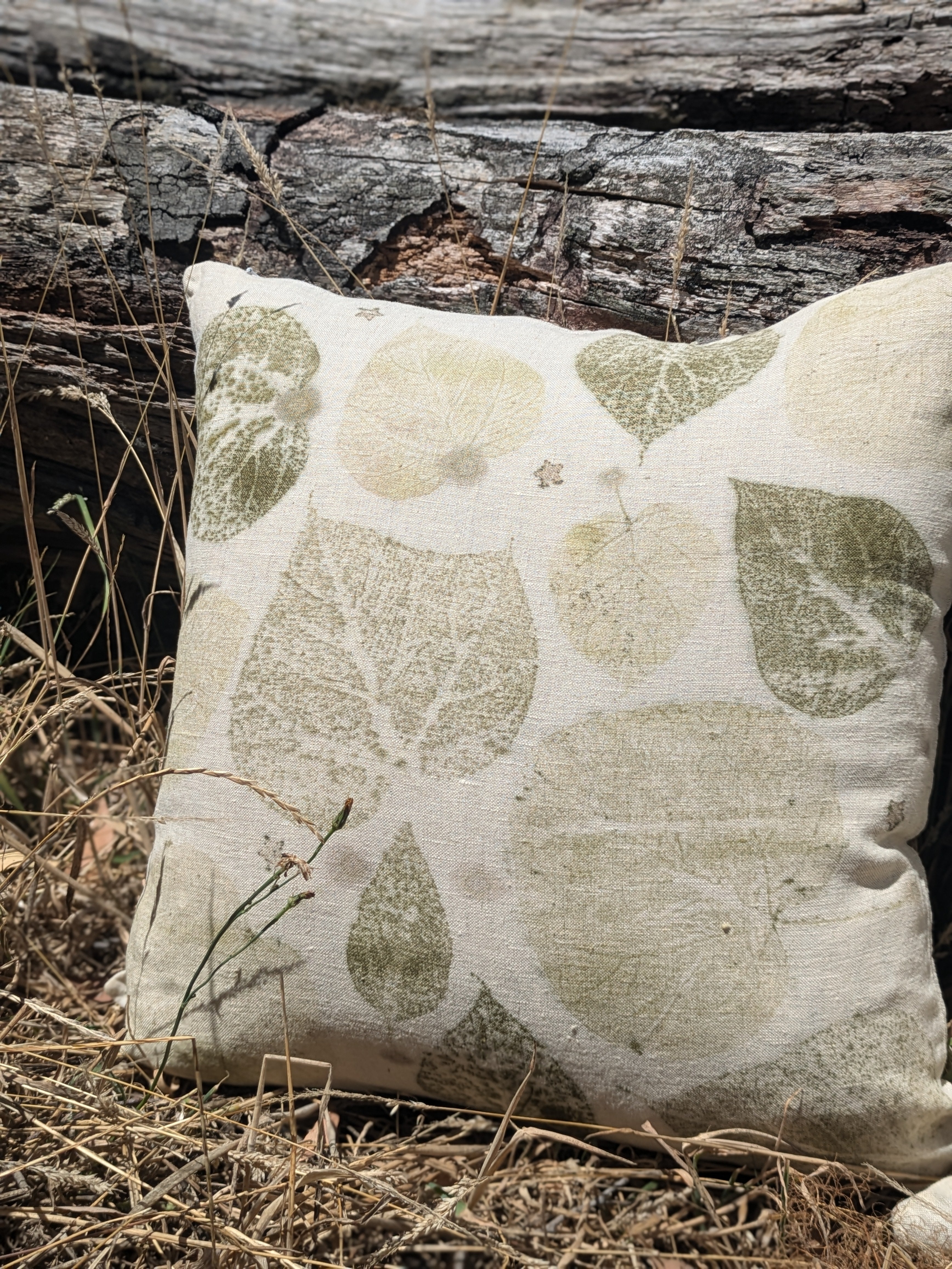 Botanically Printed Linen Cushion Cover Set of 2 Catalpa Star