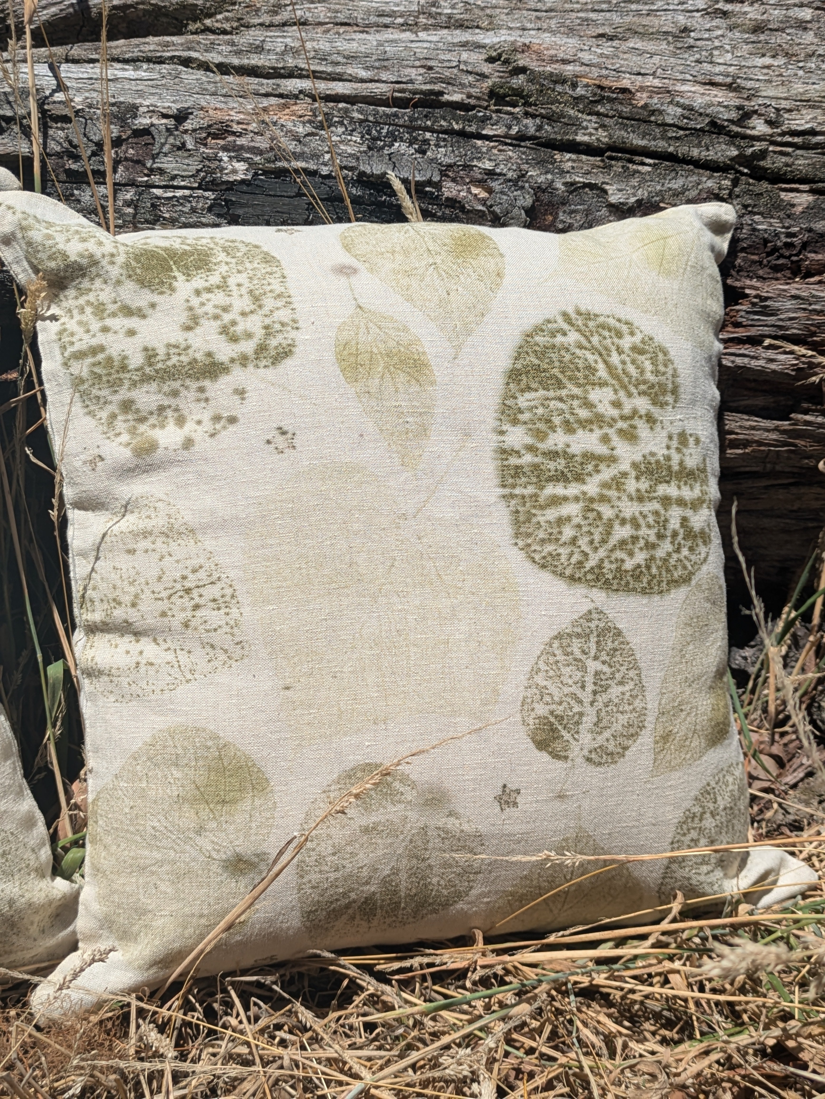 Botanically Printed Linen Cushion Cover Set of 2 Catalpa Star