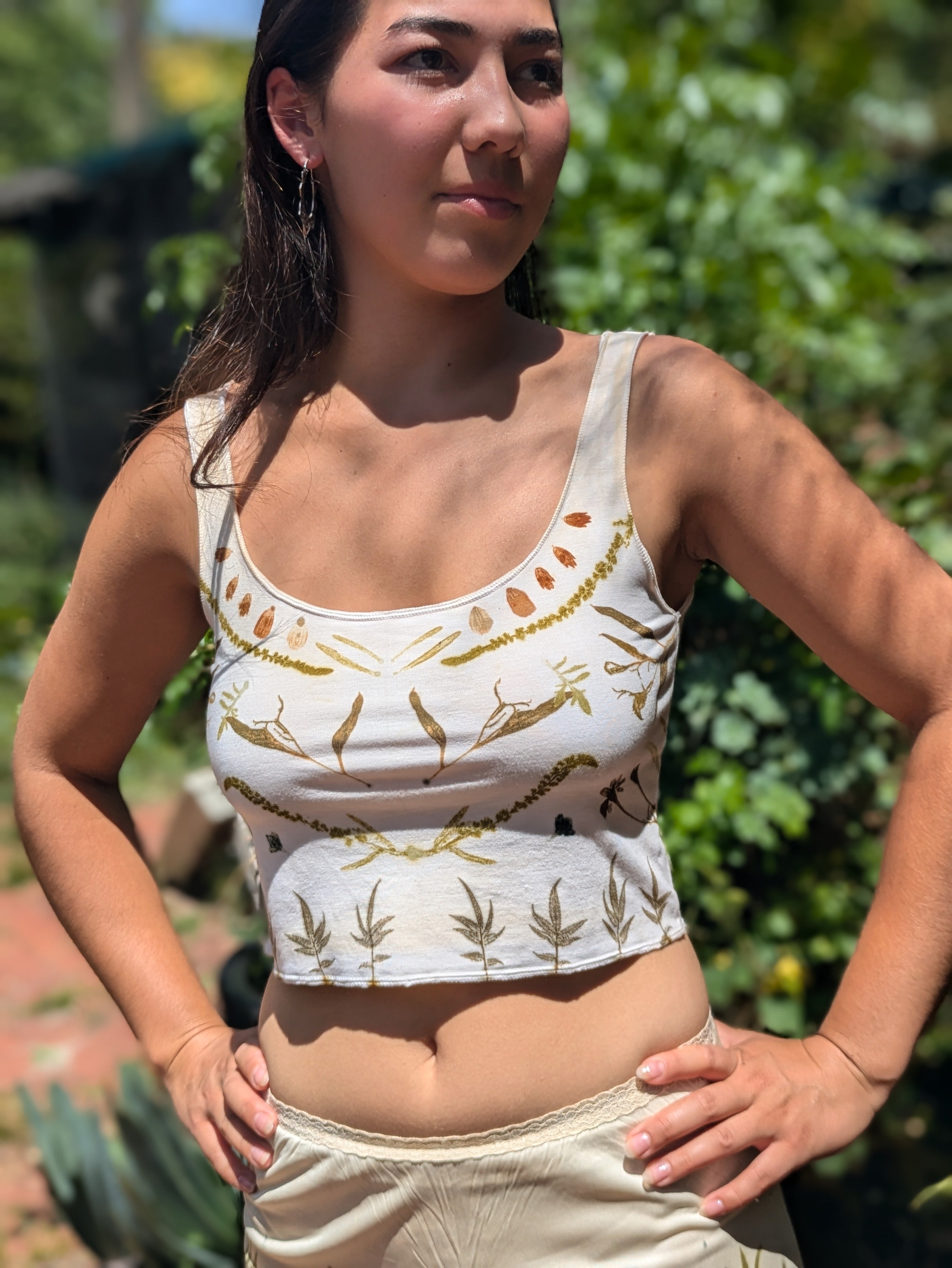 Bamboo Crop Top Natural Pearl & Petal