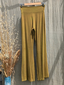 Bamboo Flared Yoga Pant in Golden Olive