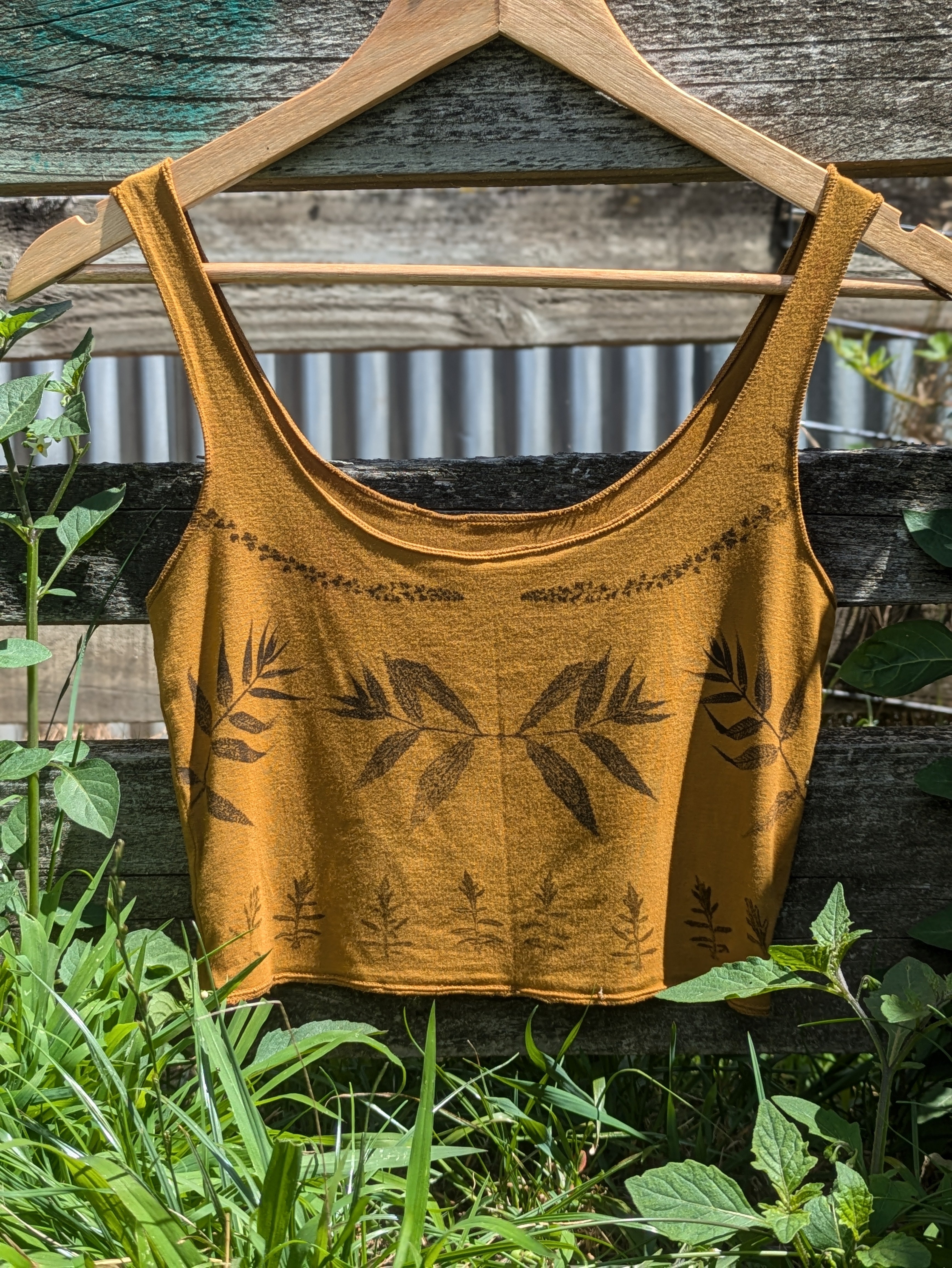 Bamboo Crop Top Ochre Walnut