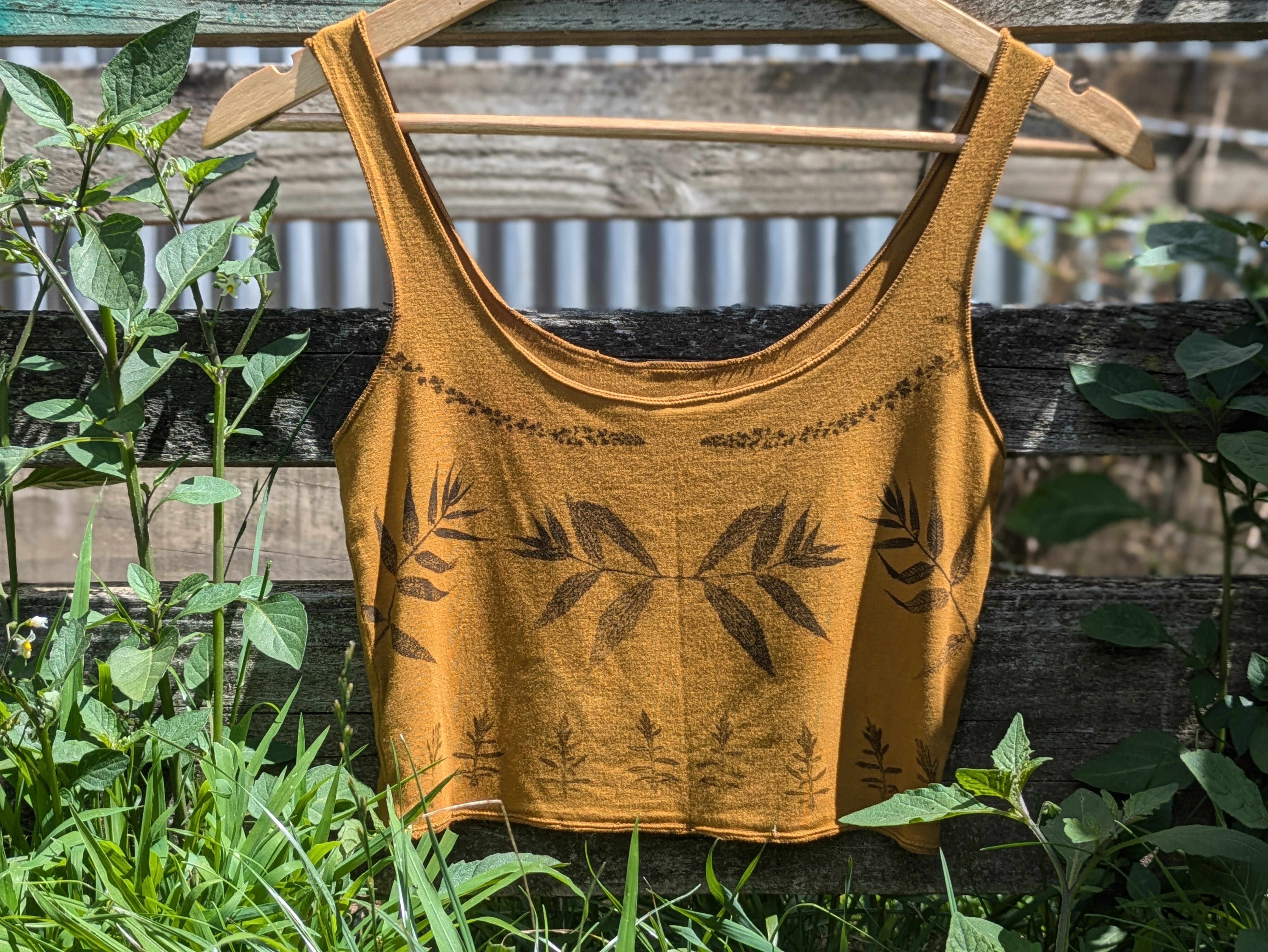 Bamboo Crop Top Ochre Walnut