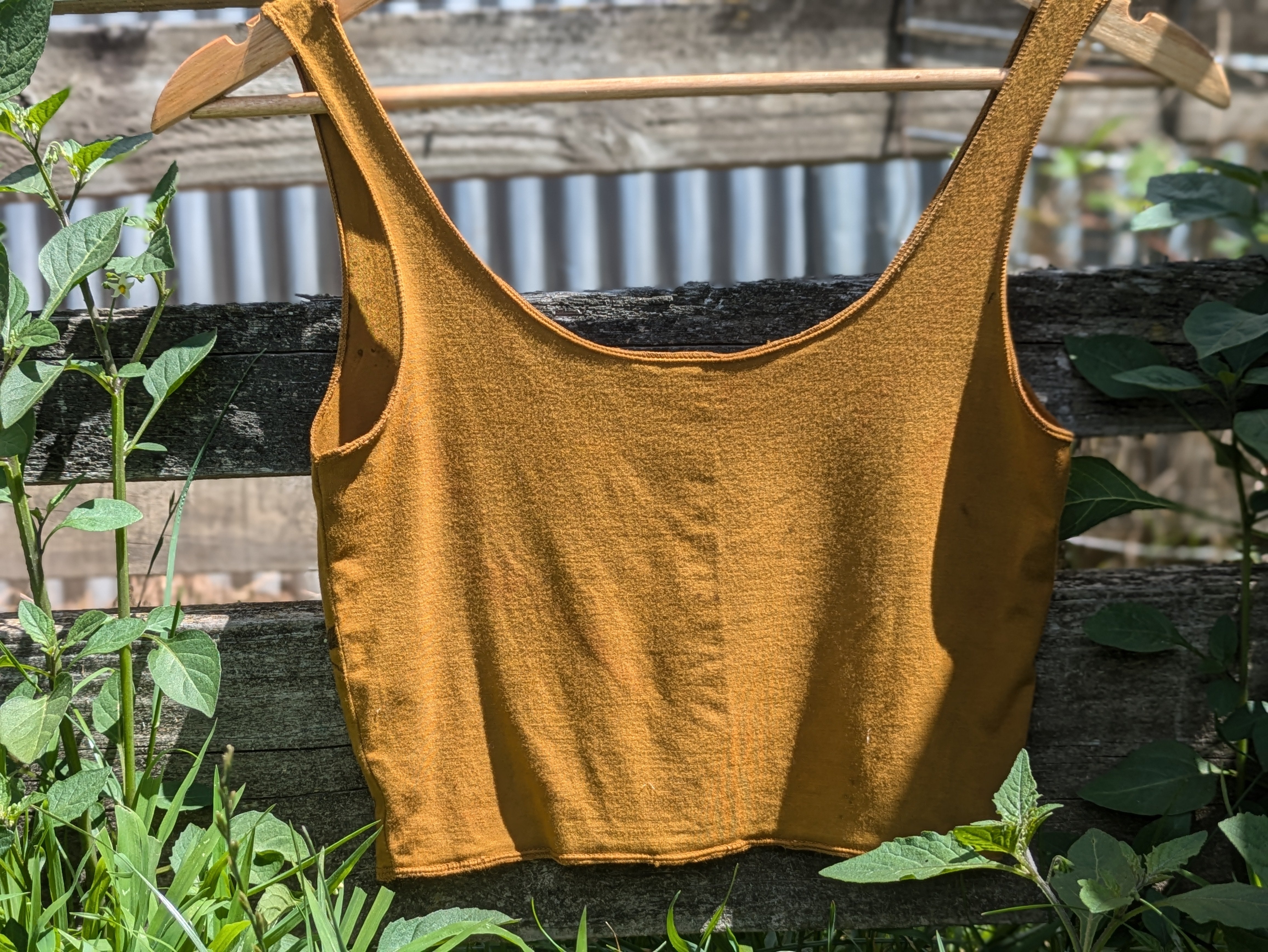 Bamboo Crop Top Ochre Walnut