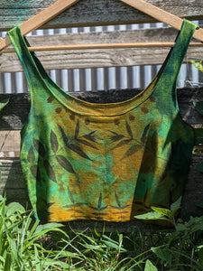 Bamboo Crop Top Ice Dyed Emerald Forest