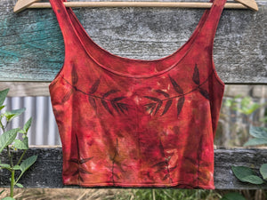 Bamboo Crop Top Ice Dyed Fire Leaf