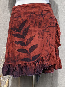 Deep Ember Red Wrap Skirt