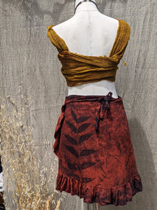 Deep Ember Red Wrap Skirt