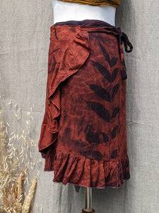 Deep Ember Red Wrap Skirt