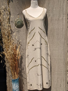 Natural Linen Dress Weld Flower