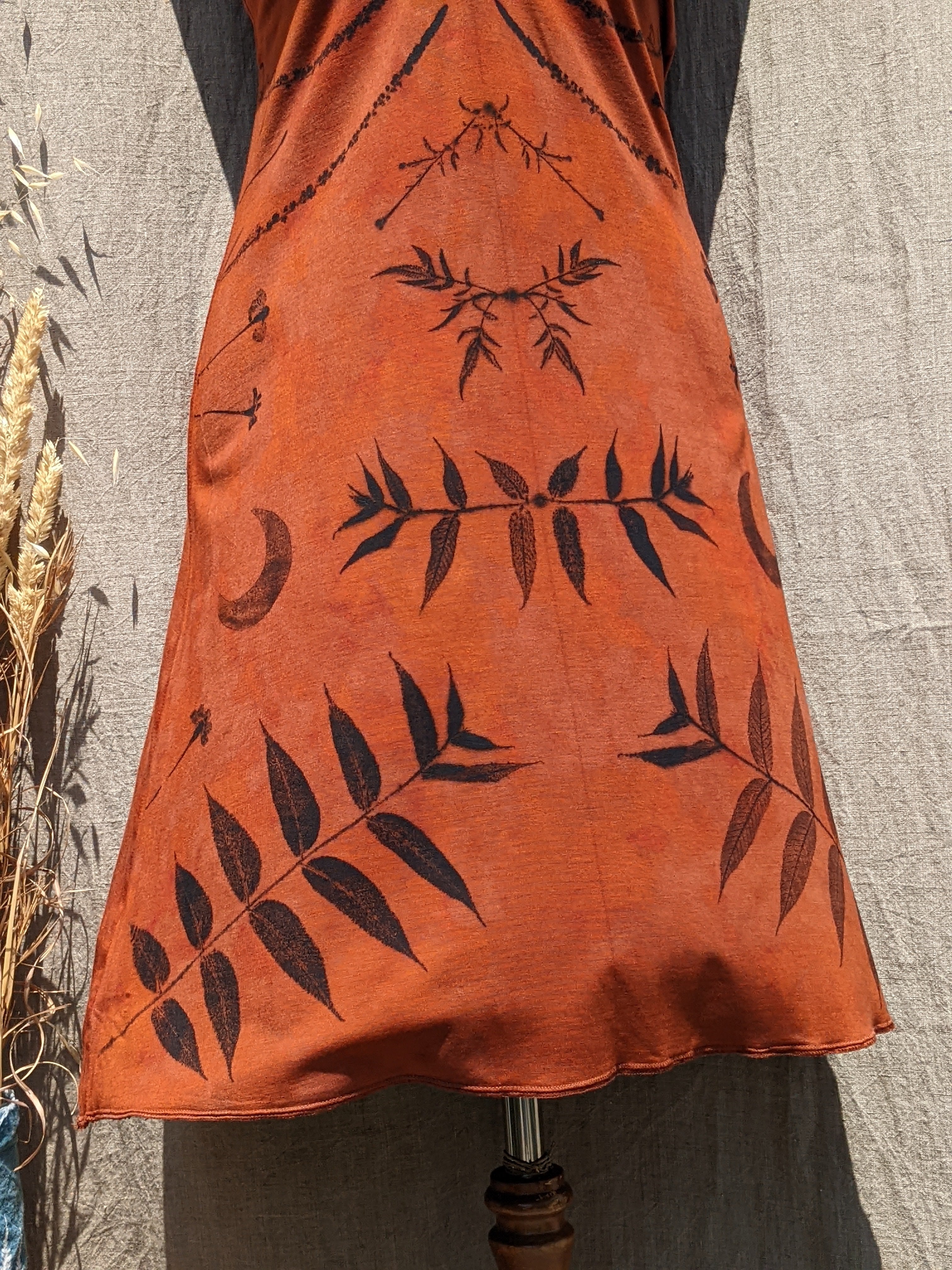 Botanical Bamboo Halter Dress Terracotta Rose