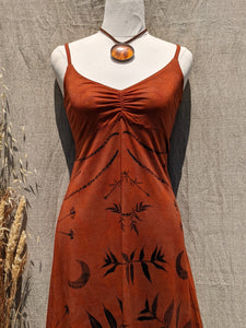 Botanical Bamboo Halter Dress Terracotta Rose