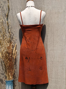 Botanical Bamboo Halter Dress Terracotta Rose