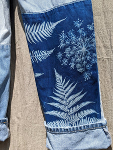 Cyanotype Denim Jeans Fern Multi Patch Fern