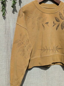 (Upcycled) Botanical Cropped Crew ~ M
