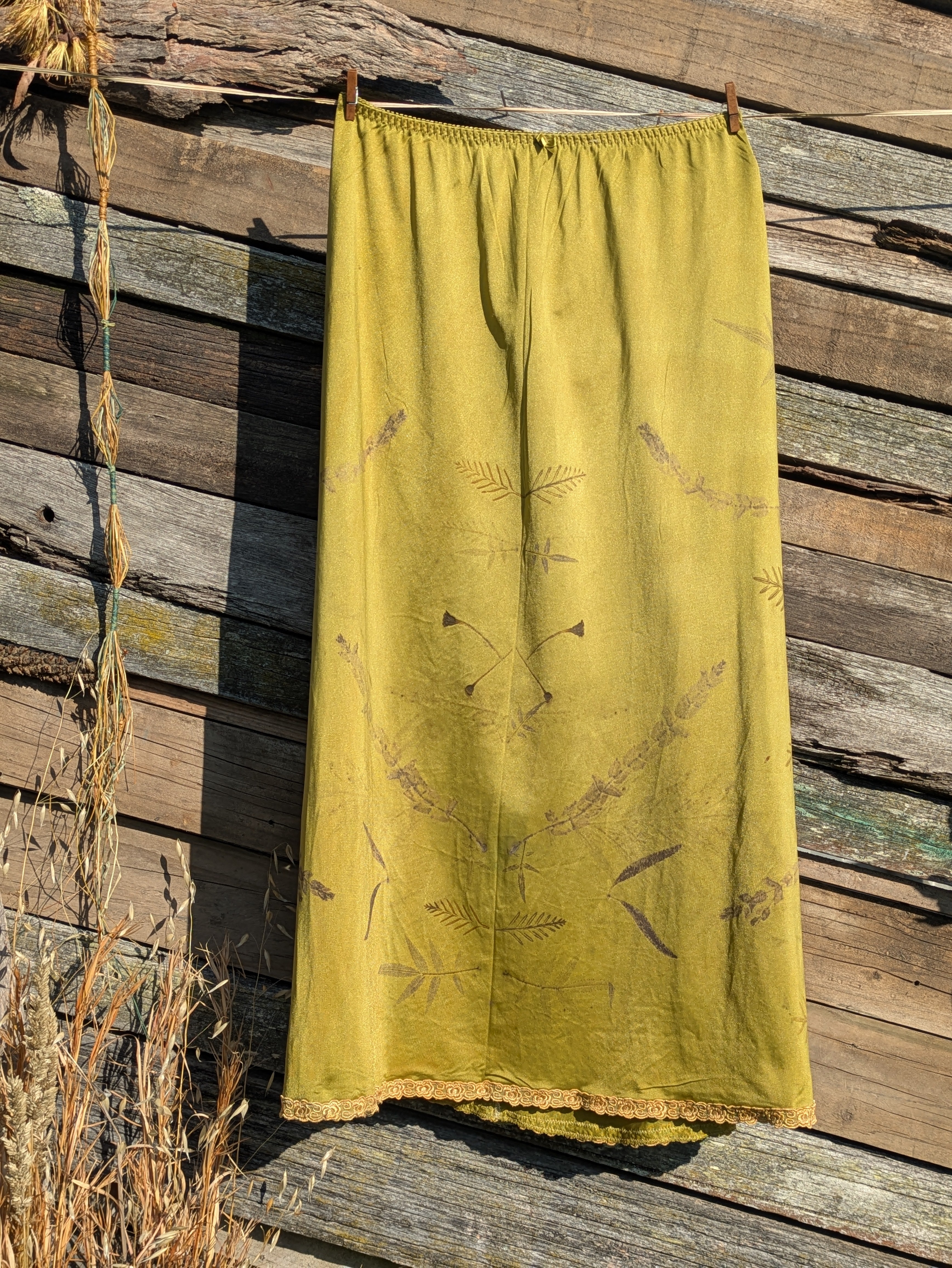 Vintage Lace Petticoat Skirt ~ Maxi ~ Moss