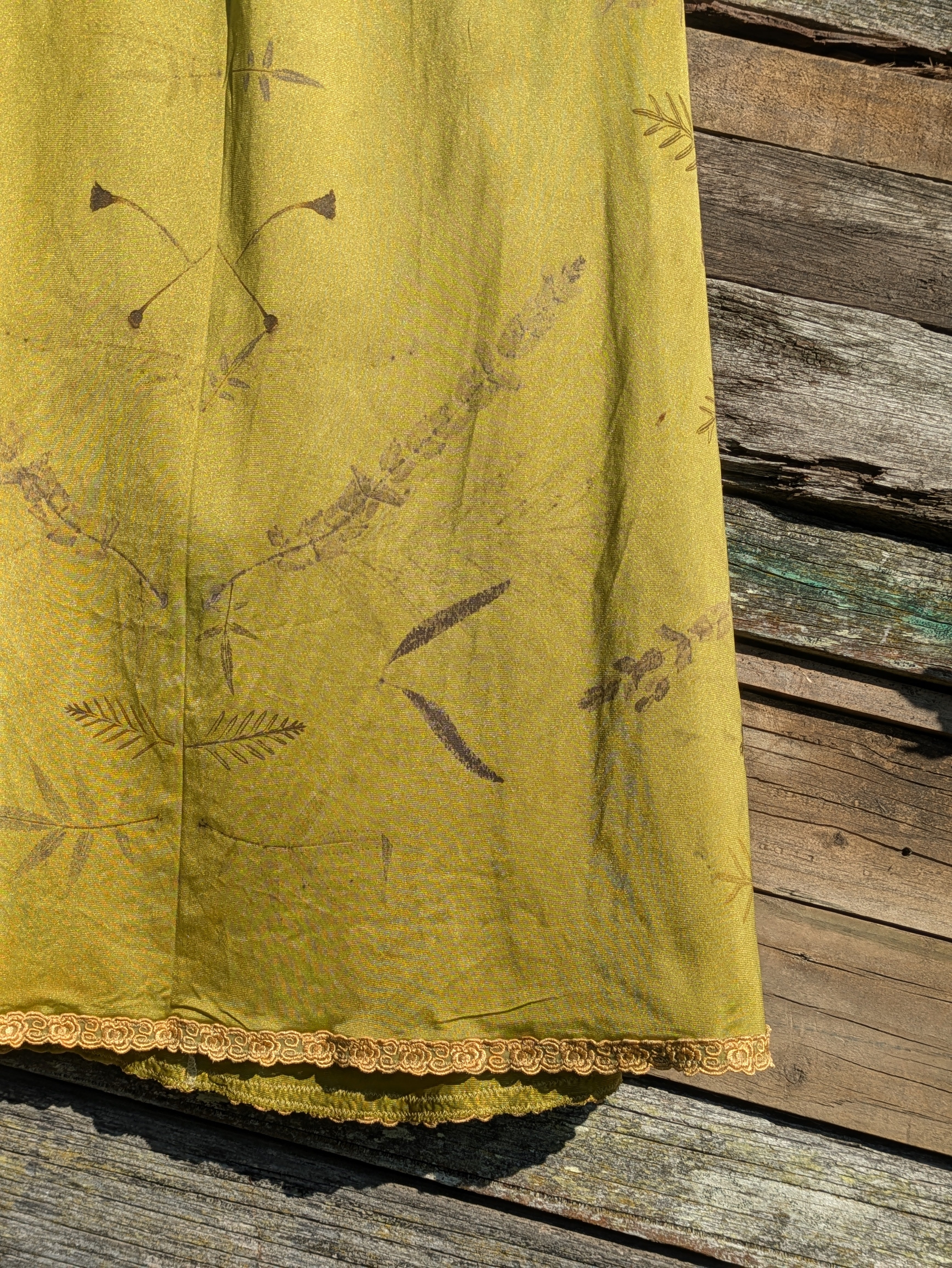 Vintage Lace Petticoat Skirt ~ Maxi ~ Moss