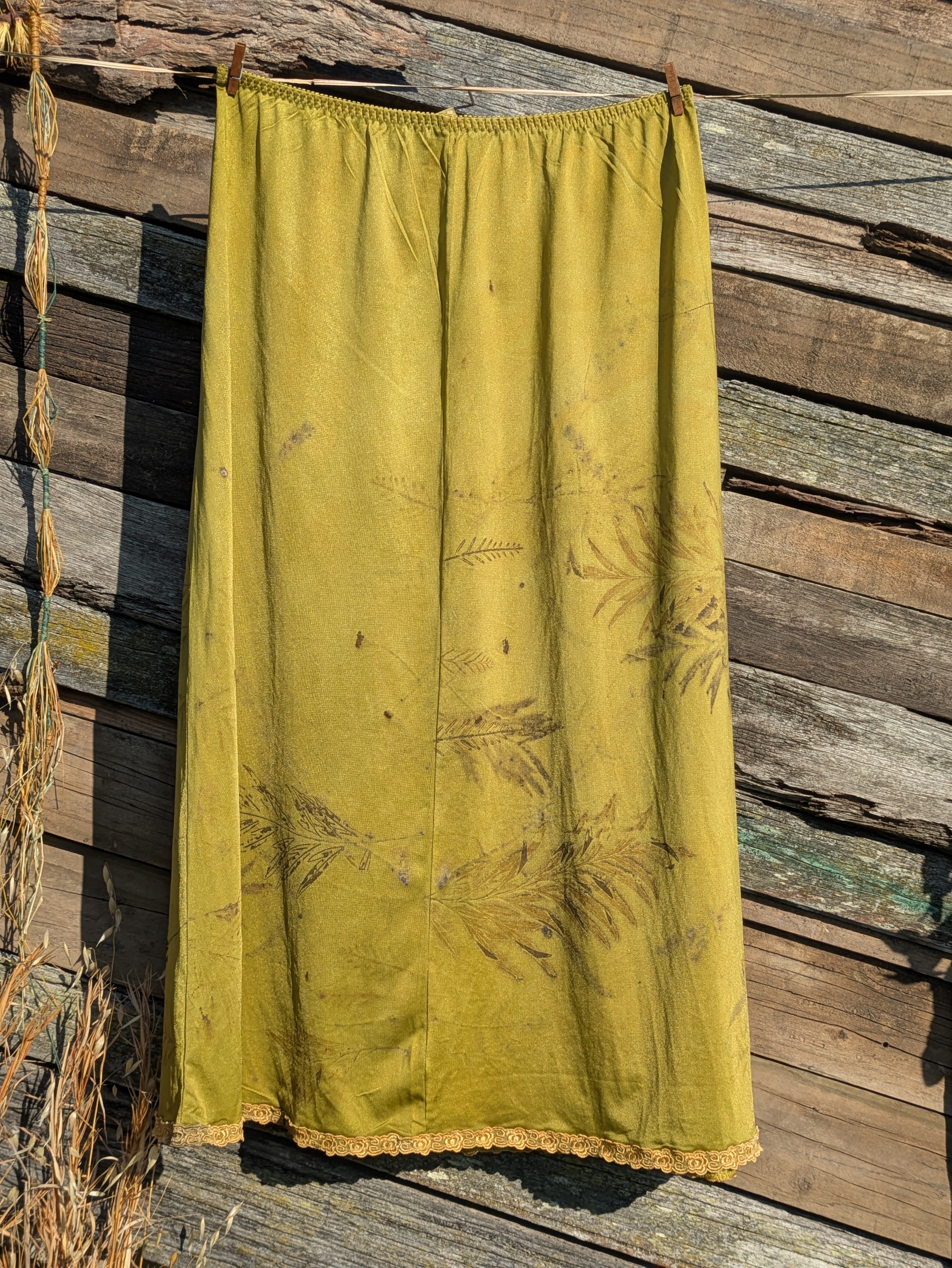 Vintage Lace Petticoat Skirt ~ Maxi ~ Moss