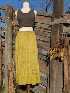 Vintage Lace Petticoat Skirt ~ Maxi ~ Moss