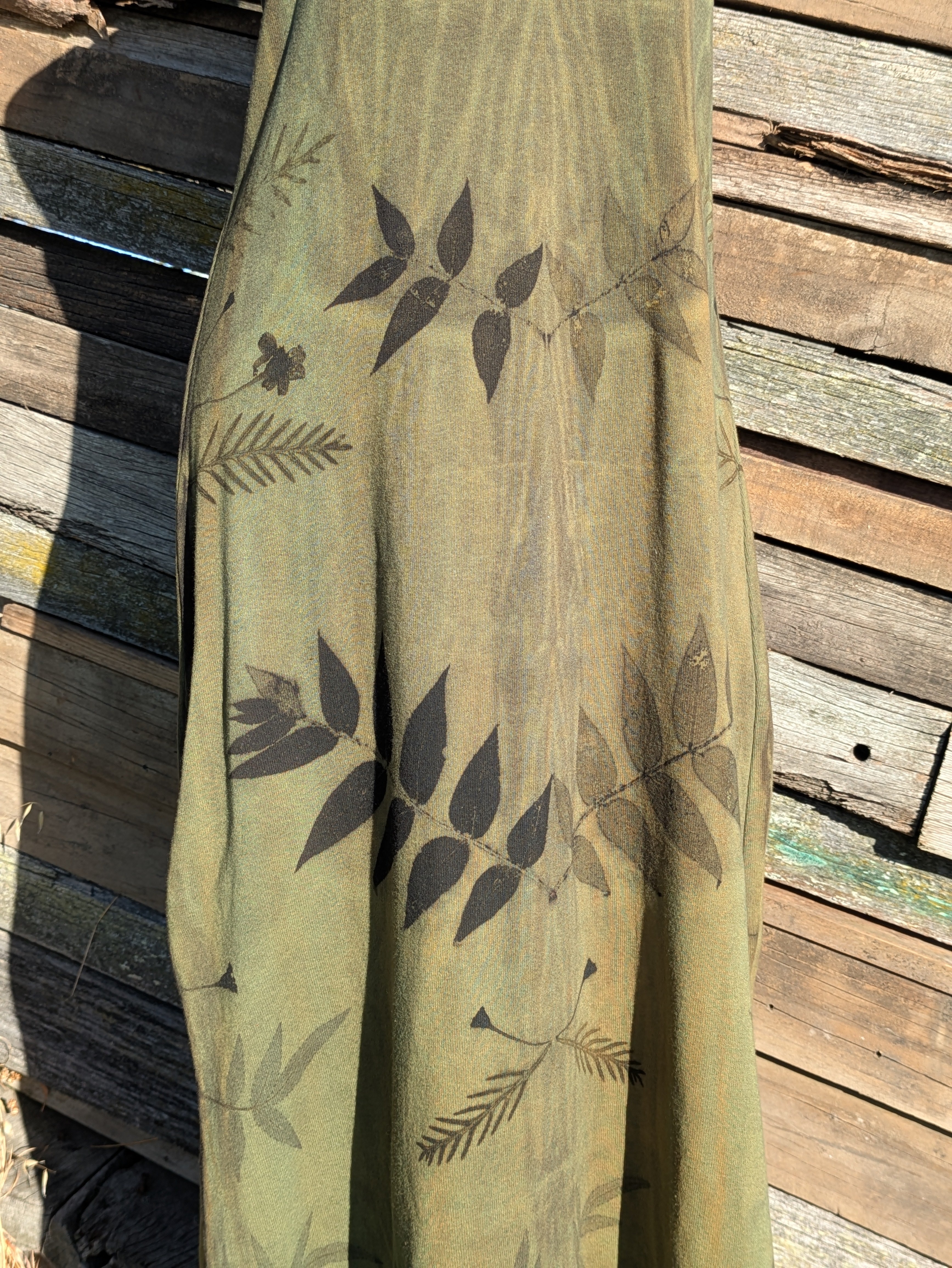 Cotton Rib Knit Spaghetti Strap Dress ~ S/M ~ Forest Green