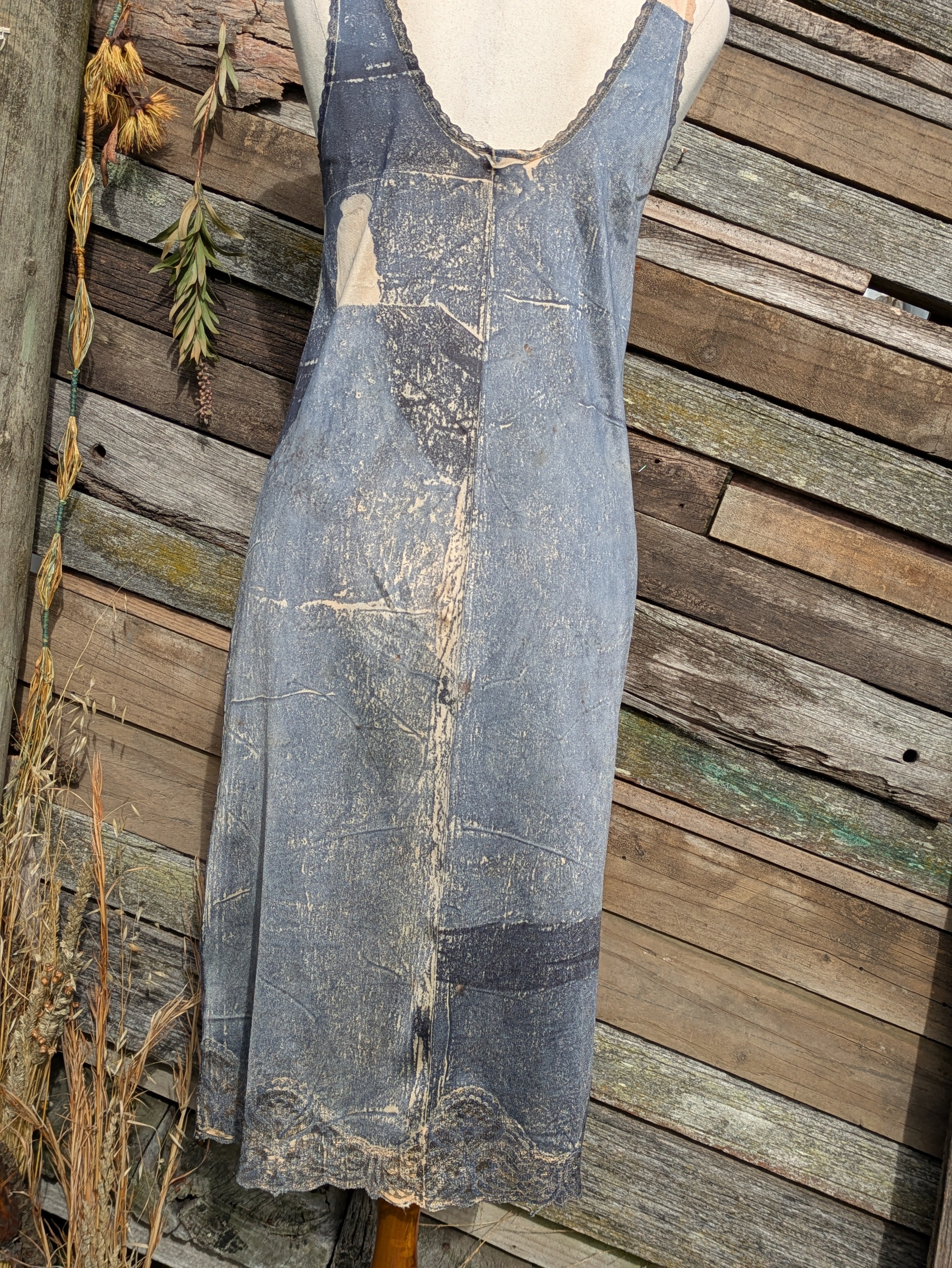 Vintage Lace Petticoat Dress ~ Madder Leaf ~ L