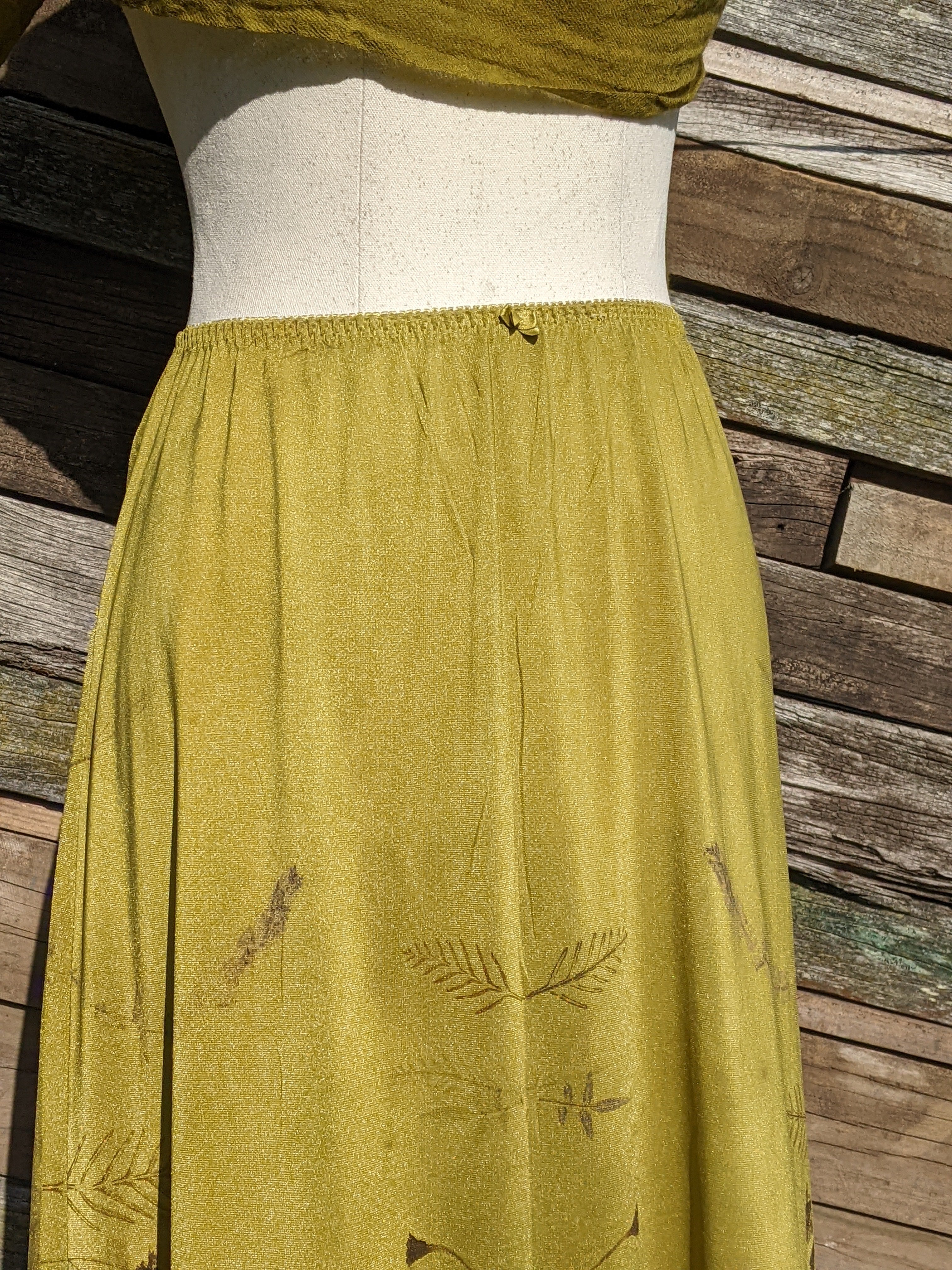 Vintage Lace Petticoat Skirt ~ Maxi ~ Moss