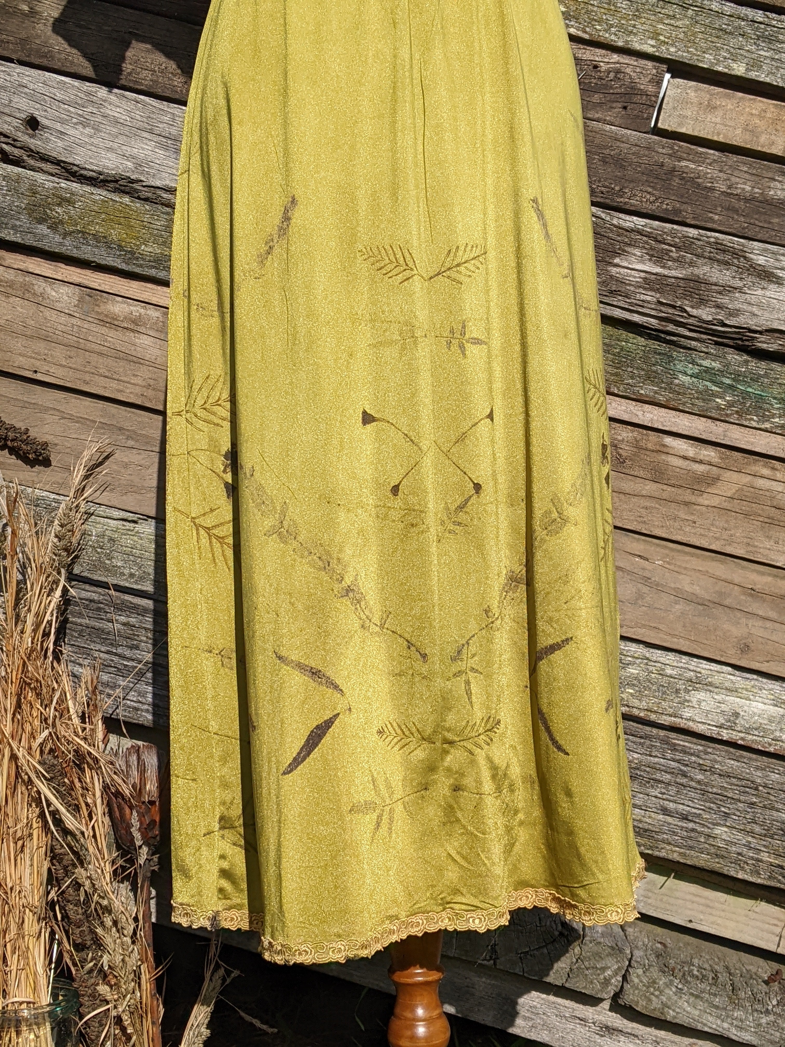Vintage Lace Petticoat Skirt ~ Maxi ~ Moss