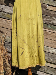 Vintage Lace Petticoat Skirt ~ Maxi ~ Moss