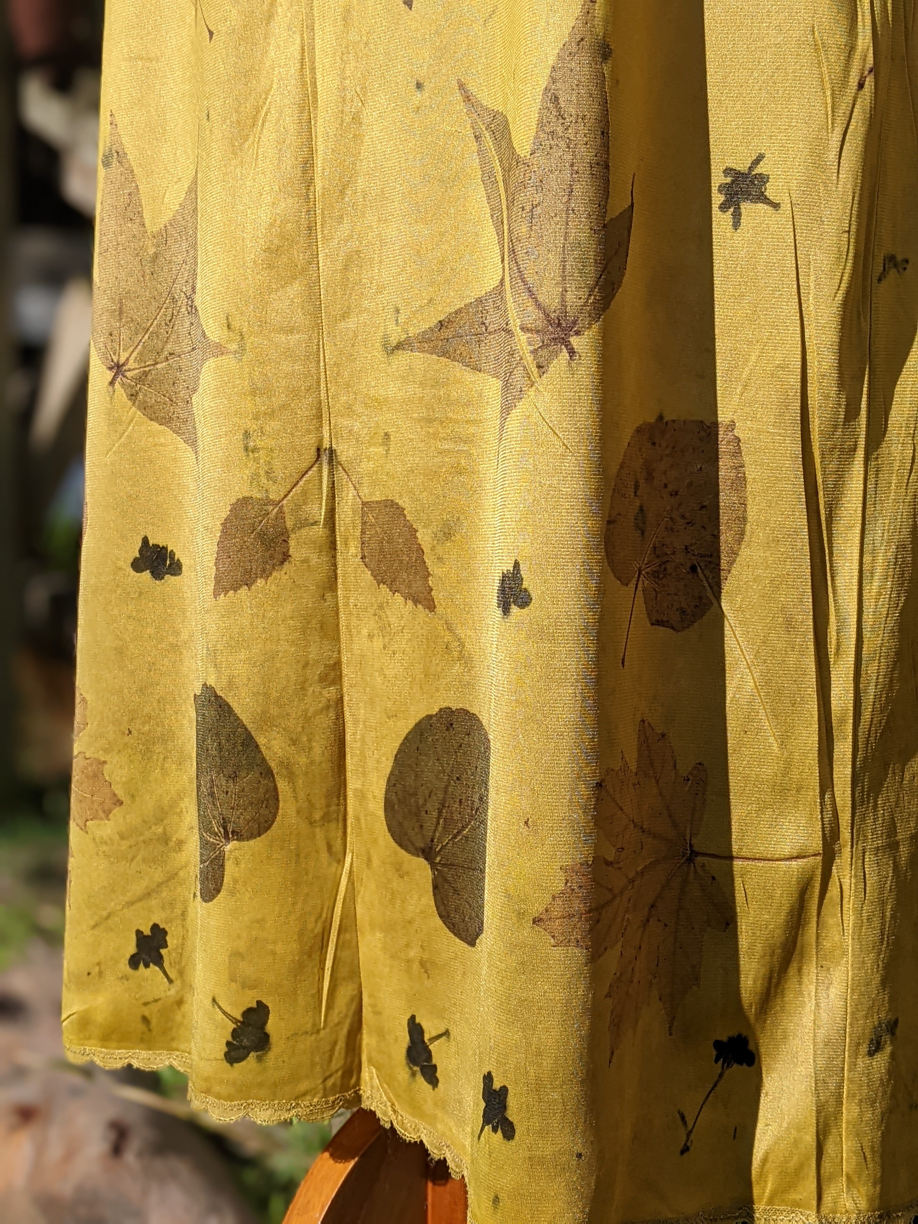 Vintage Lace Petticoat Skirt ~ Maxi ~ Lichen & Madder Leaf