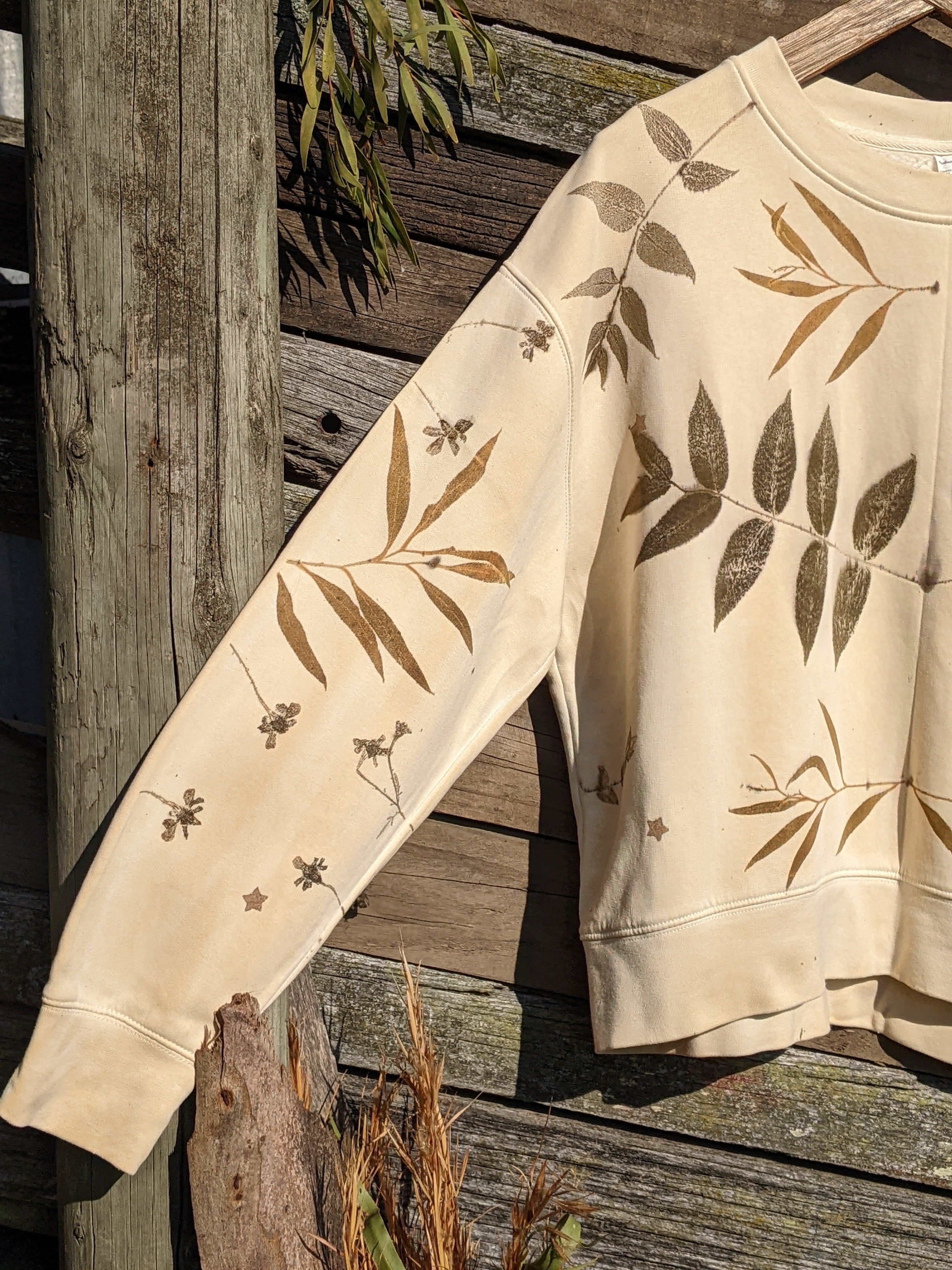 Botanical Relaxed Heavy Cropped Sweatshirt ~ L ~