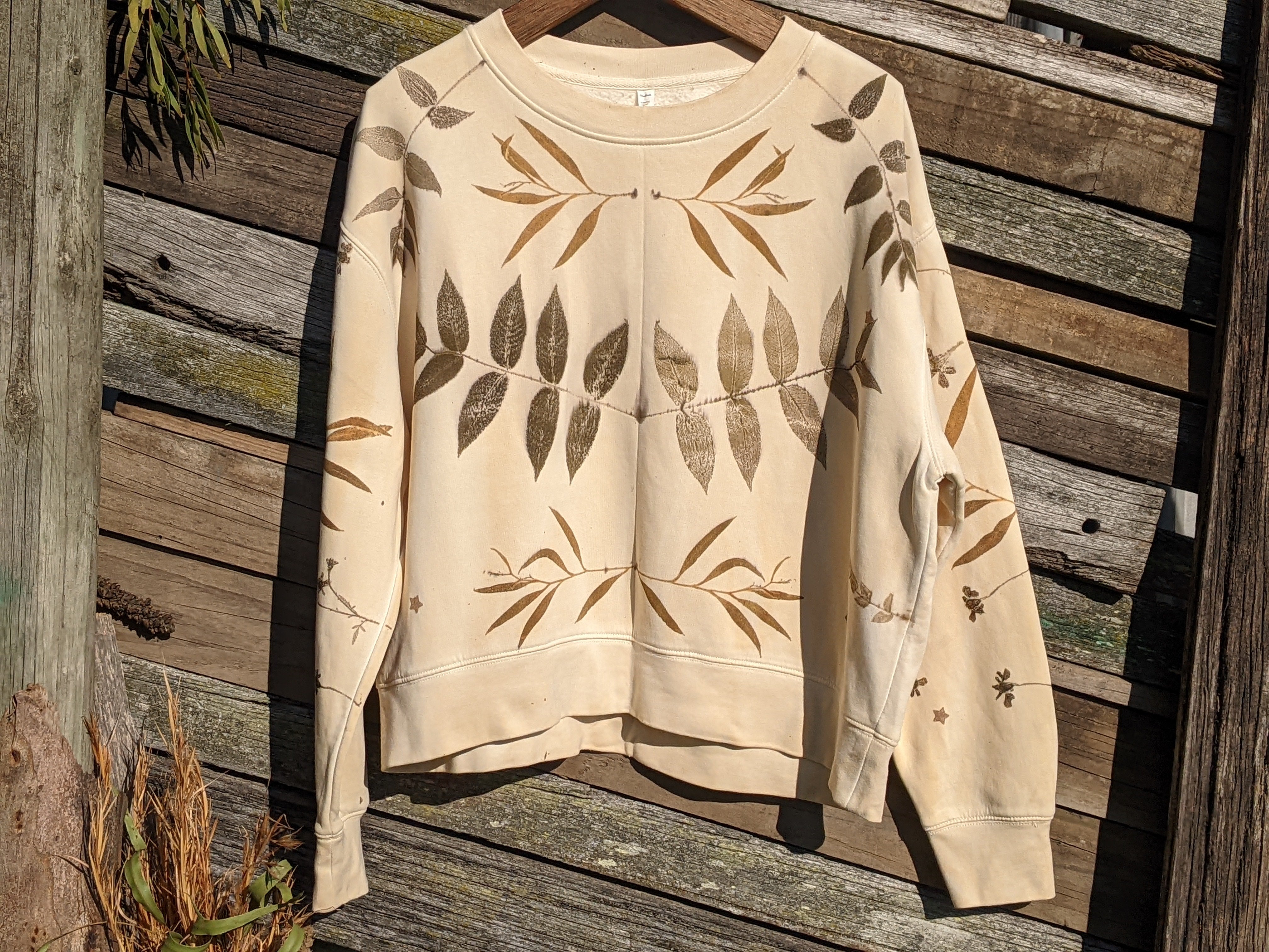 Botanical Relaxed Heavy Cropped Sweatshirt ~ L ~