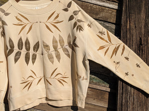 Botanical Relaxed Heavy Cropped Sweatshirt ~ L ~