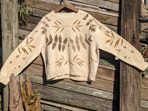 Botanical Relaxed Heavy Cropped Sweatshirt ~ L ~