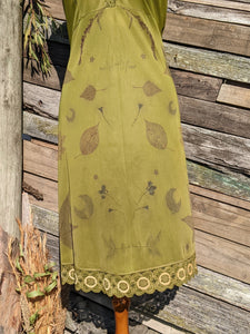 Vintage Lace Petticoat Dress ~Madder Leaf ~ Grounded Moss