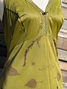 Vintage Lace Petticoat Dress ~Madder Leaf ~ Grounded Moss