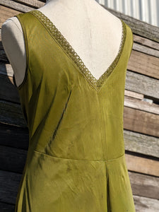 Vintage Lace Petticoat Dress ~Madder Leaf ~ Grounded Moss