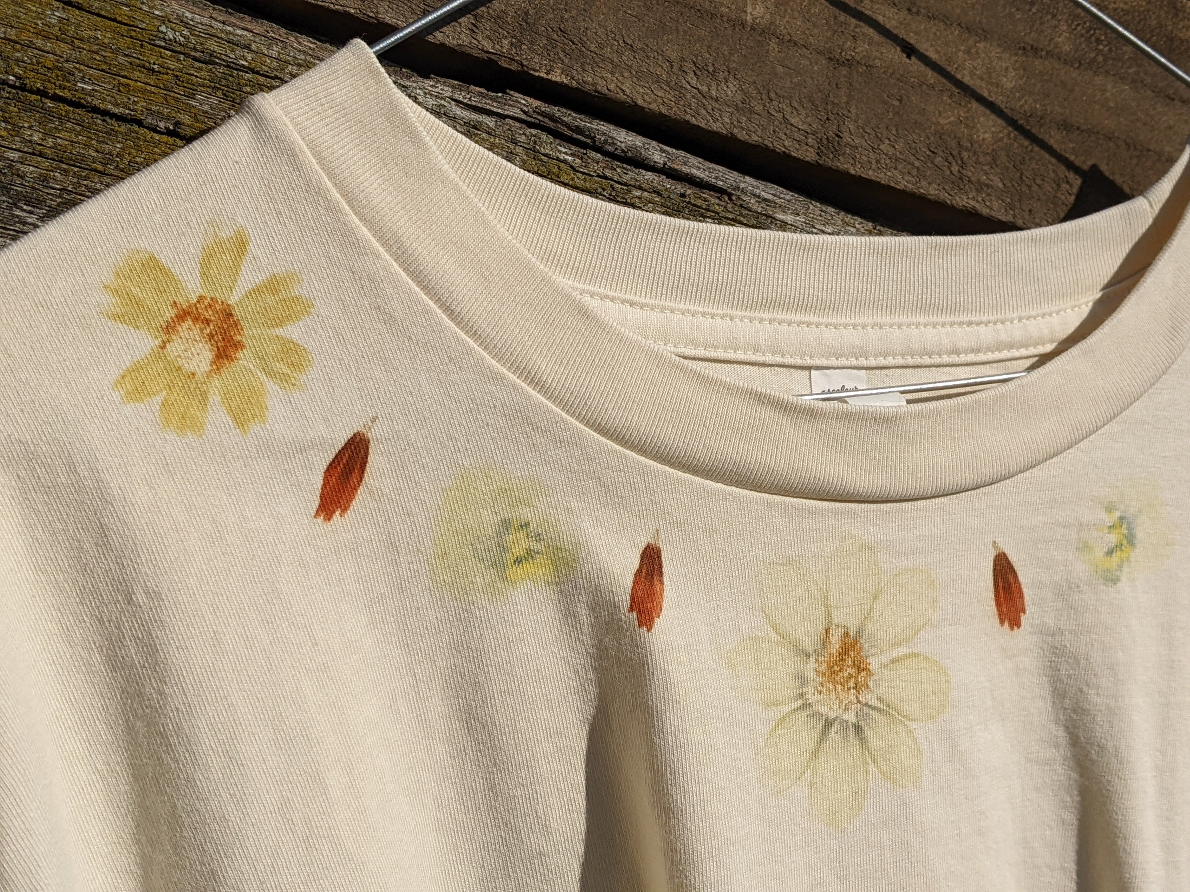Cropped Cotton Tee ~ XL ~ Flower Pounded