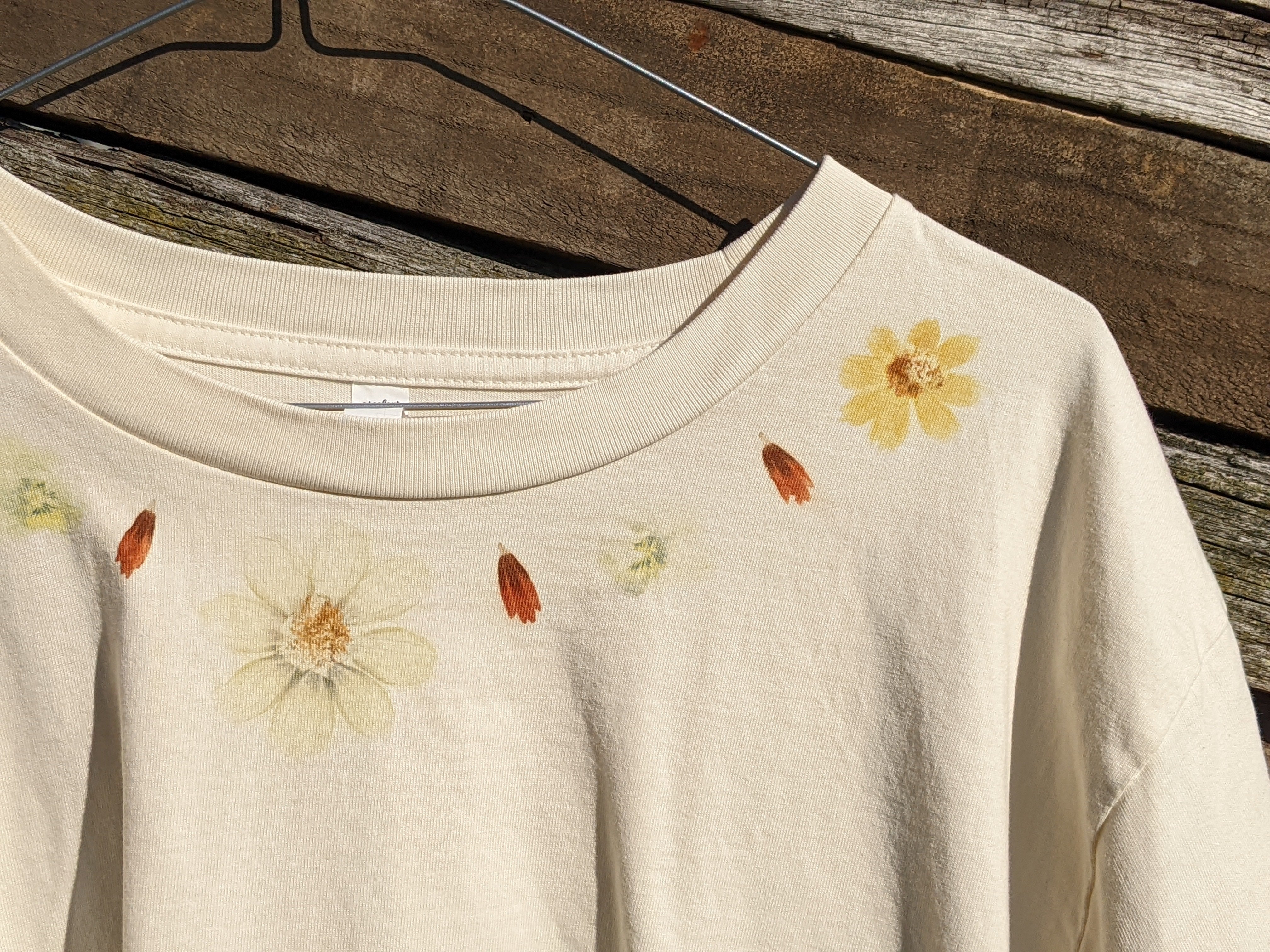Cropped Cotton Tee ~ XL ~ Flower Pounded